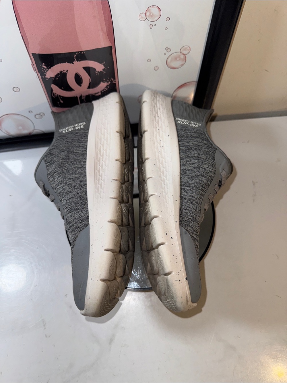 Skechers Dacie Gray Slip-On Hands-Free GOwalk Flex Sneakers - Women’s Size 8 - Picture 9 of 12